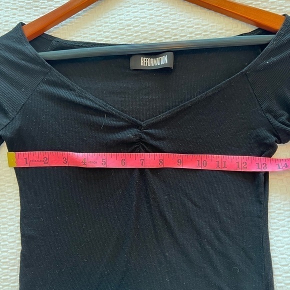 Reformation Ribbed Ruched Front Top - Picture 7 of 10
